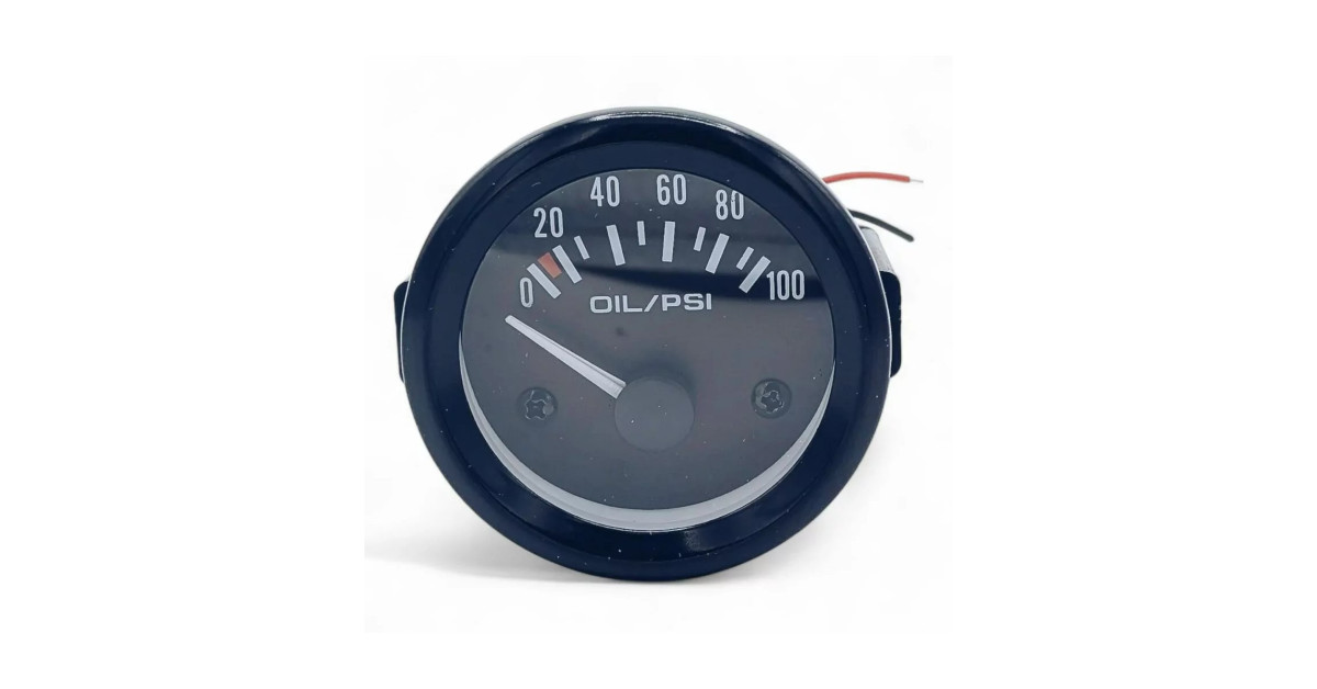 Manomètre pression d'huile OBP Ø 52mm noir - 0-100PSI