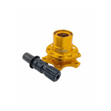 Moyeu de volant quick release OBP soudable - cannelé 6 trous FIA - Noir / Or
