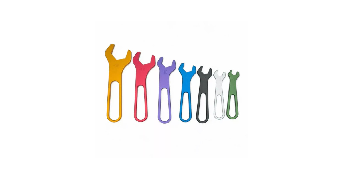 Jeu de clés pour raccords alu OBP de AN3 à AN16 en aluminium (7 pièces)