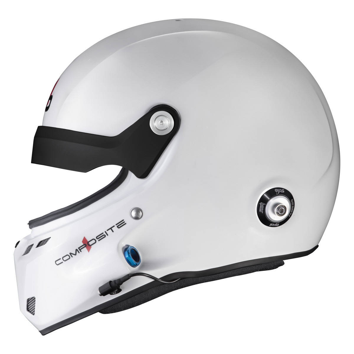 Stilo ST6 GT Turismo composiethelm wit/zwart - Snell SA2025 FIA 8859-24 Hans FIA8858-10 - STI-AA0802CG2XC.58 - AA0802CG2X580101