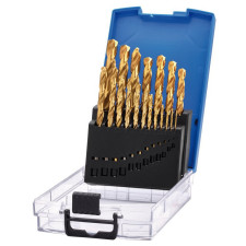 DRAPER titanium-coated HSS drill bit set (19 pieces)