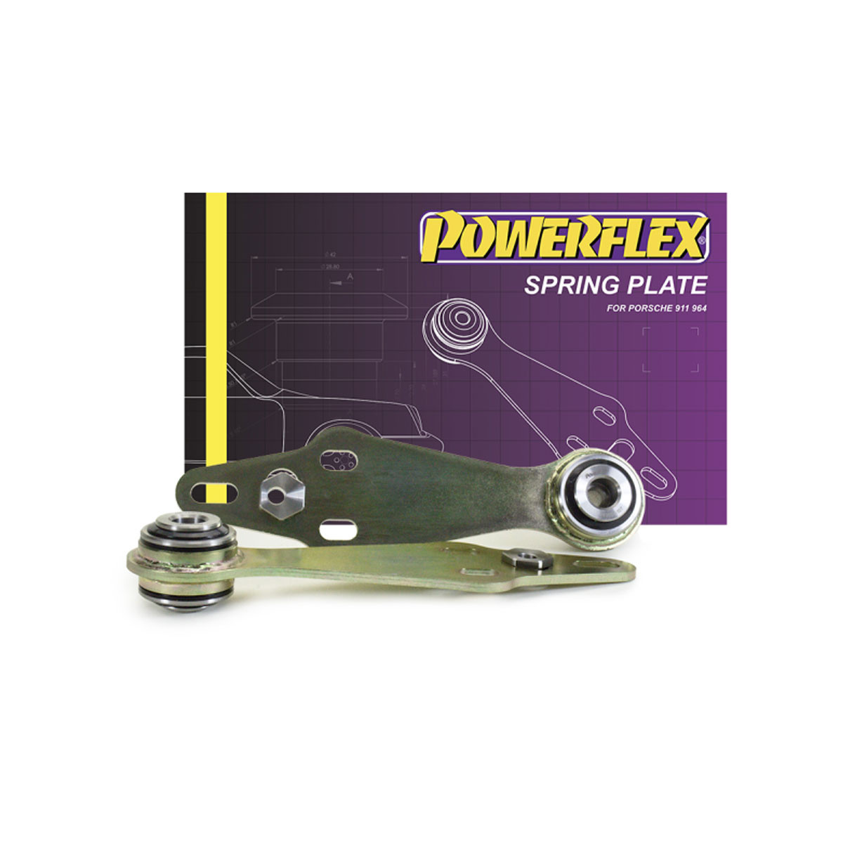 Silent bloc Powerflex Road plaques de ressort de suspension arrière Porsche 911 964 (1989-1994) - PF-R57107-2 - PFR57-107 - 5055676566492