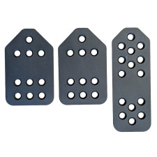 Kit 3 Pédales Bratex Noir / Argent avec Visserie