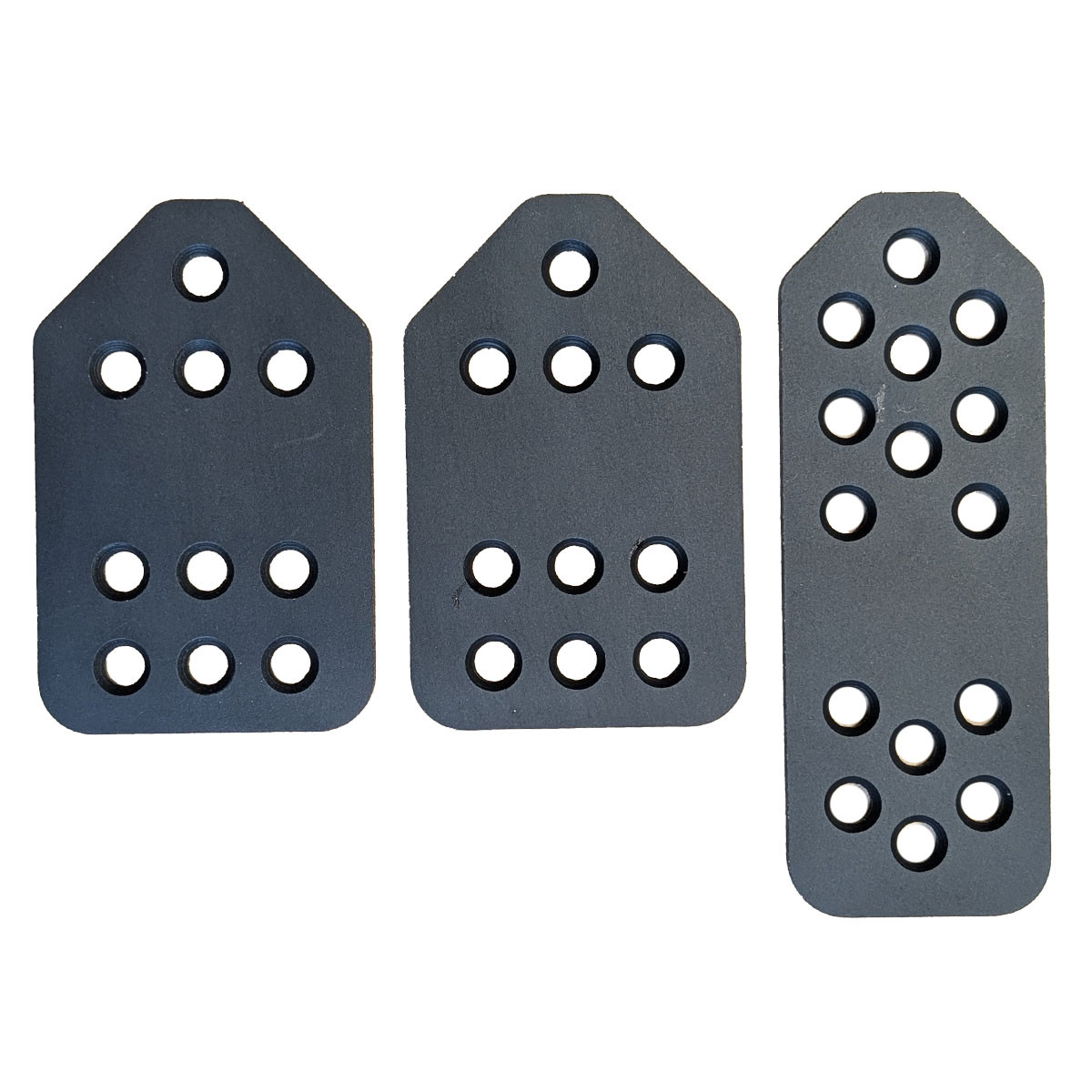 Kit 3 Pédales Bratex Noir / Argent avec Visserie - SPE-PEDALIER - 3661768264140
