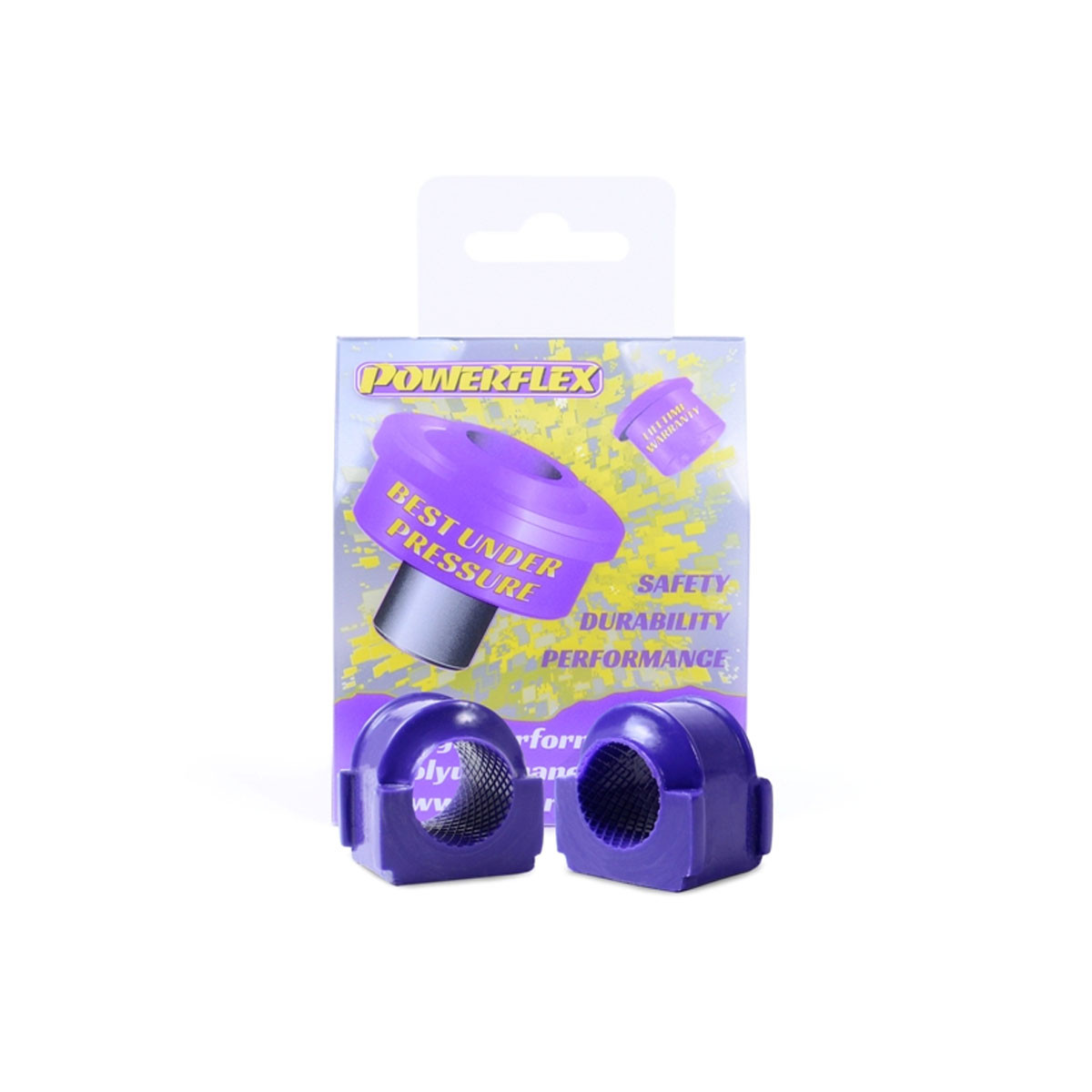 Silentbloc Powerflex Road pentru suportul exterior al barei anti-ruliu față Eibach de 20,5 mm, Volkswagen Golf 1 (1973-1994) - PF-F85215205-2 - PFF85-215-20.5 - 5055676557193