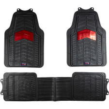 Jeu de 3 tapis de sol (2 AV+1 PONT AR) en PVC noir/rouge ORACLE RED BULL RACING