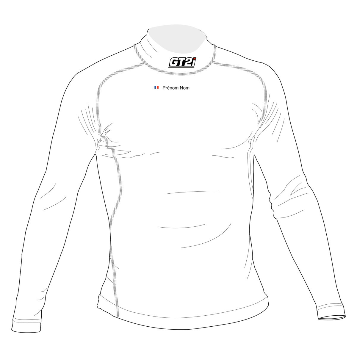 T-Shirt Personnalisable GT2i Pro Nom + Drapeau FIA 8856-18 - PGT-TSHIRT4.BL.ML - 3666618731797
