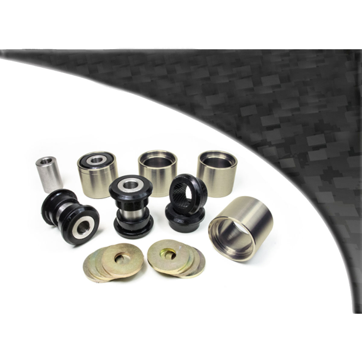 Silentbloc Powerflex Black pentru suportul amortizorului de braț de suspensie al diferențialului spate Jaguar XJ40 (4 bucăți) - PF-R27411-4N - PFR27-411BLK - 5055676564726