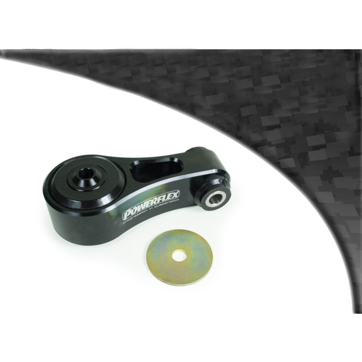 Silent bloc Powerflex Black bovenste koppelsteun Renault Mégane 4 RS (1 stuk) - PF-F602725-N - PFF60-2725BLK - 5055676563972