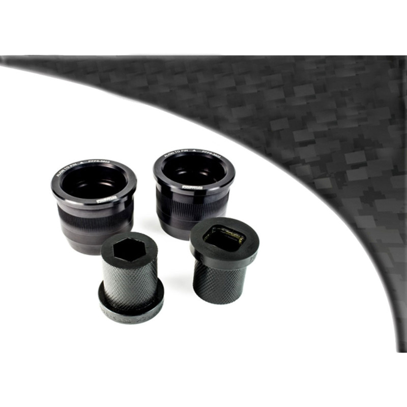 Silent bloc Powerflex Black achter-voor driehoek (E46 Hybrid, aluminium buitenkant) BMW 3 serie (2 stuks) - PF-F5-3603-2N - PFF5-3603BLK - 5055676560933