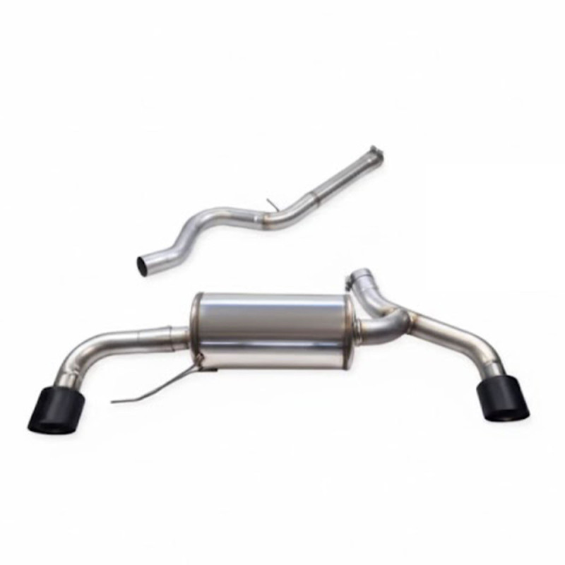 Inoxcar 100 X-Race matt black center pipe + muffler BMW G42 2,0 Coupé (with OPF) 2023 on - IC-CATBACKBMG4201XR10BM - CATBACK.BMG42.01.XR10BLACKMATT - 3666618600468