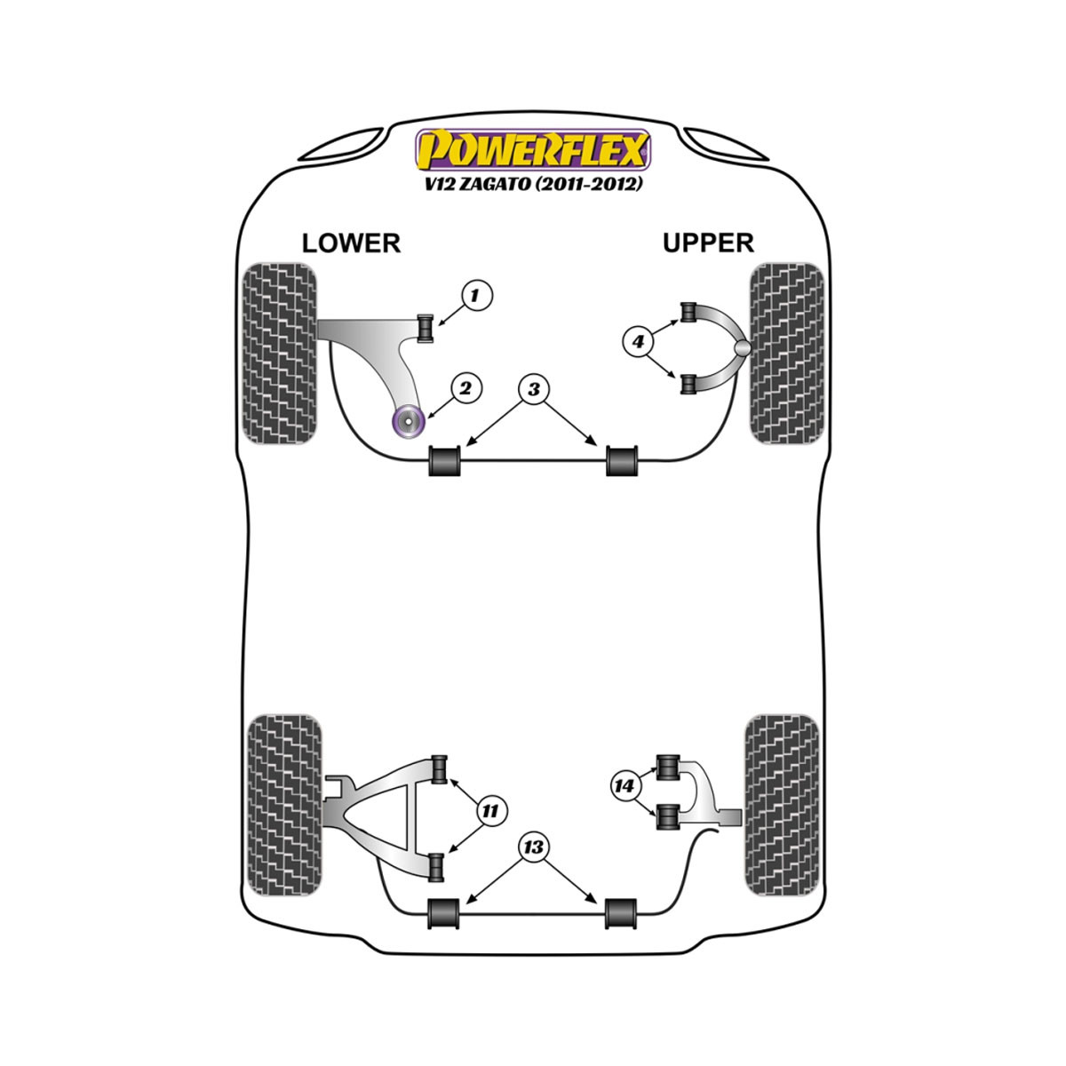Powerflex Silentblocks Aston Martin V12 ZAGATO (2011-2012) - BUN-PF-00022 - BUN-PF-00022