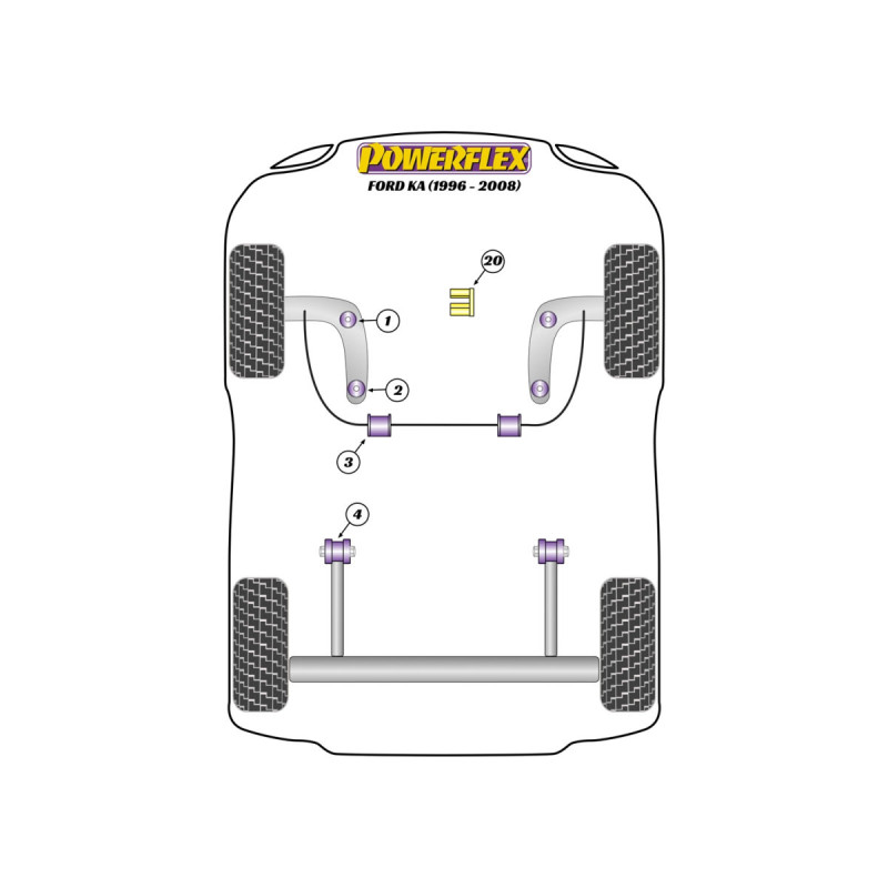 Powerflex bushes Ford KA (1996-2008) - BUN-PF-00401 - BUN-PF-00401