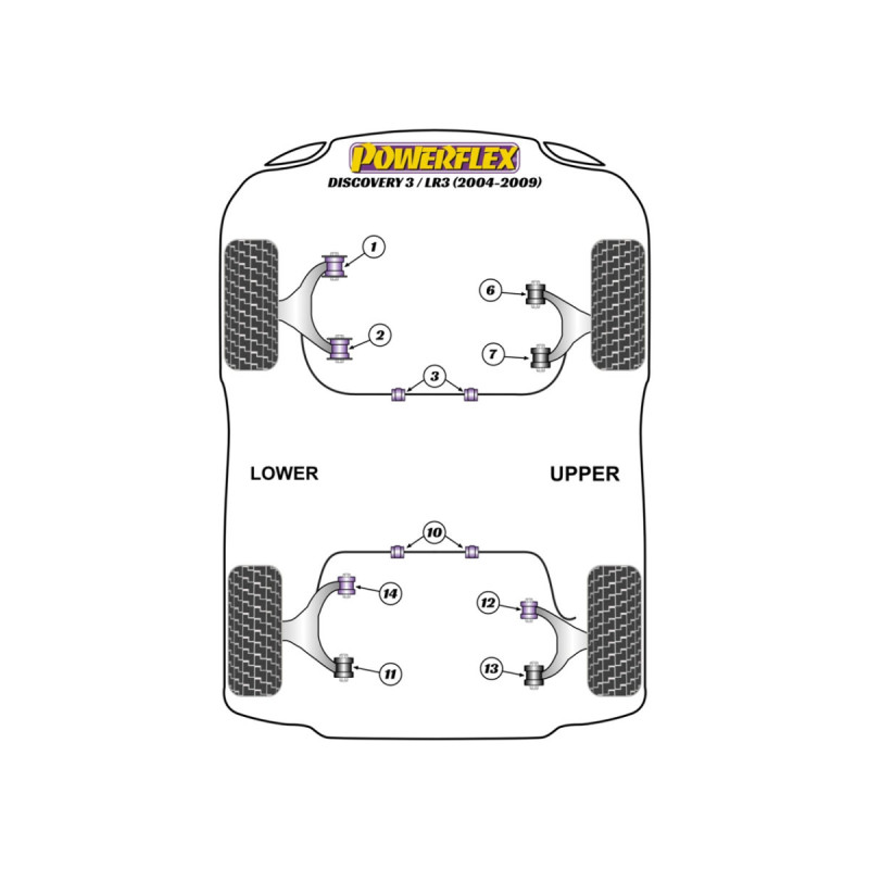 Powerflex bushes Land Rover Discovery 3 / LR3 (2004 - 2009) - BUN-PF-00550 - BUN-PF-00550