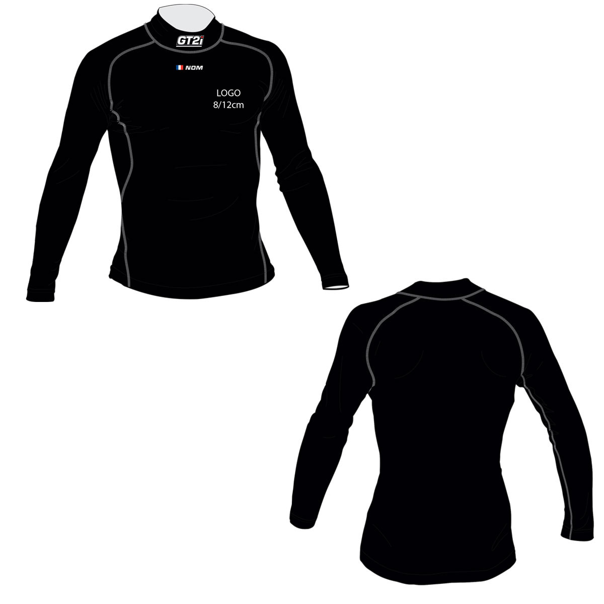 Tricou personalizabil cu nume + steag + 1 logo GT2i Pro FIA 8856-18 - PGT-TSHIRT5.N.XLXXL