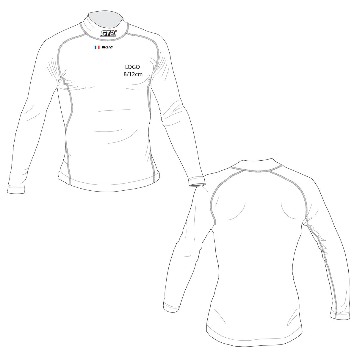 Aanpasbaar T-Shirt Naam + Vlag + 1x GT2i Pro FIA Logo 8856-18 - PGT-TSHIRT5.BL.XSS