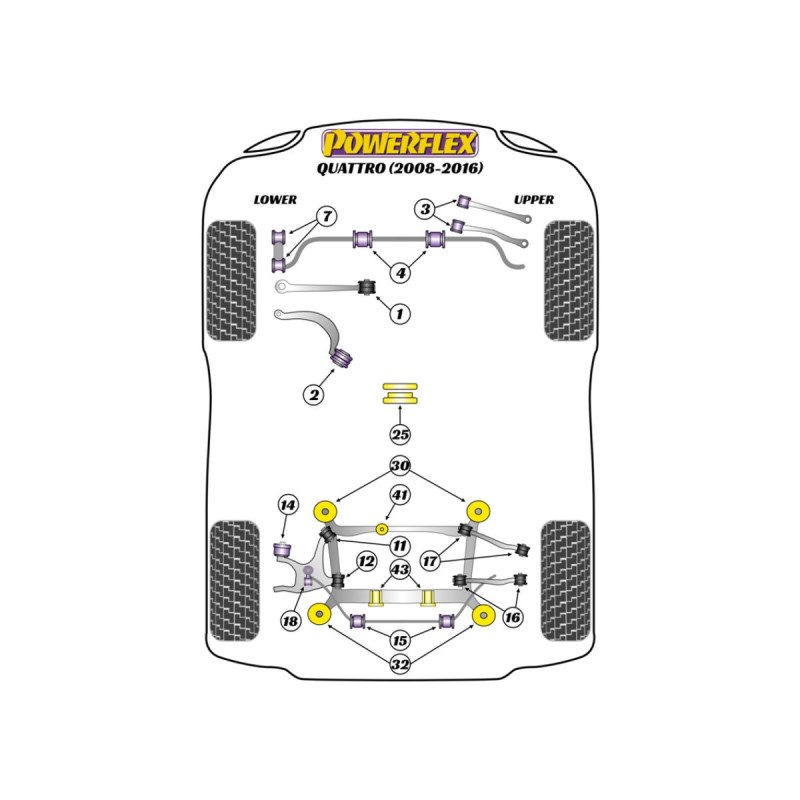 Powerflex Silentblocks Audi A4 Quattro Inc. Allroad (2008 - 2016) - BUN-PF-00058 - BUN-PF-00058