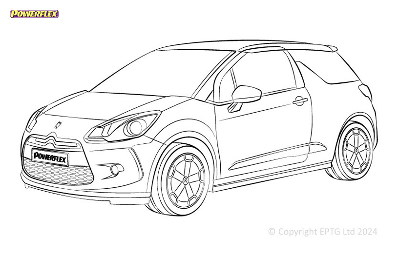 Silentblocuri Powerflex pentru Citroën DS3 (2009 - 2019) - BUN-PF-00282