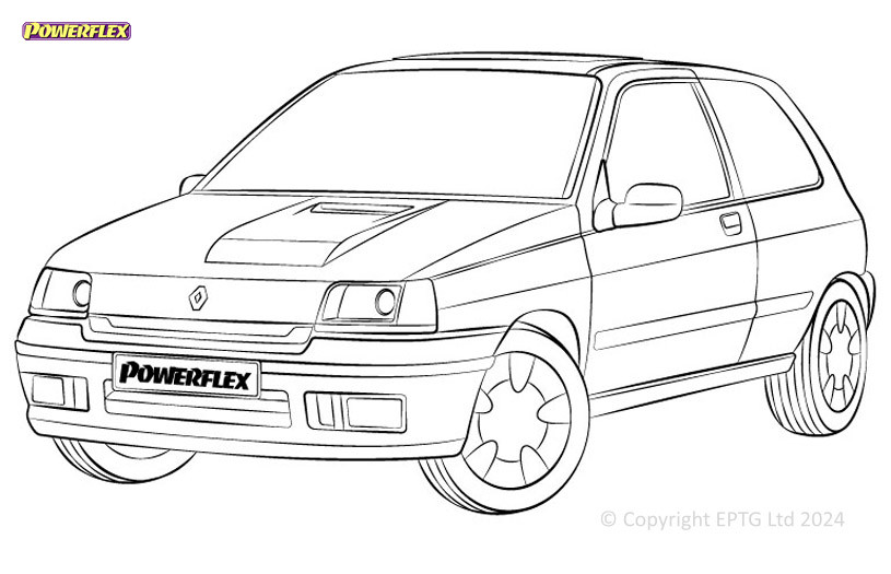Silentblocs Powerflex Renault Clio I incl. 16v & Williams (1990-1998) - BUN-PF-00835