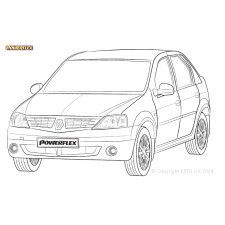 Silentblocs Powerflex Renault Logan I & II inc Opstap (2004-) - BUN-PF-00850 - BUN-PF-00850