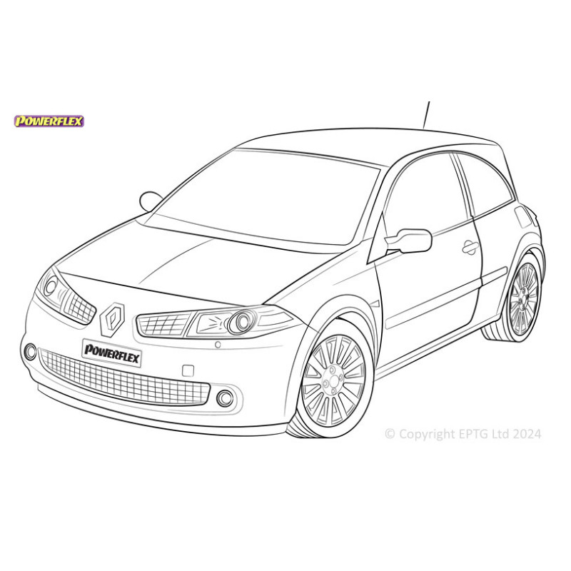 Silentblocs Powerflex Renault Megane II inc RS 225, R26 et Cup (2002-2008) - BUN-PF-00852