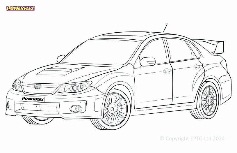 Powerflex bushes Subaru Impreza GR, GH (2007 - 2011) & WRX + STI (2007 - 2014) - BUN-PF-00968