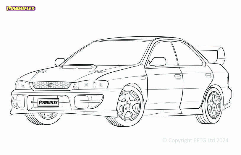 Powerflex bushes Subaru Impreza Turbo inc. WRX & STi GC,GF (1993 - 2000) - BUN-PF-00969