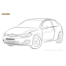 Silentblocs Powerflex Volkswagen Golf MK7 5G 2WD tot 122 pk enkele arm (2012-2019) - BUN-PF-01095