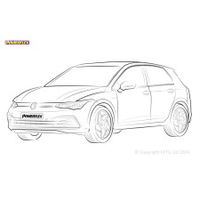 Silentblocs Powerflex Volkswagen Golf MK8 2WD enkele arm (2020 -) - BUN-PF-01099
