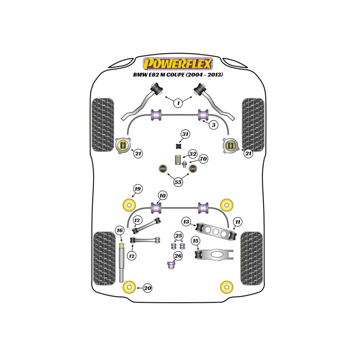 Powerflex Silentblocks BMW 1 Serie E82 1M Coupé (2010 - 2012) - BUN-PF-00137 - BUN-PF-00137
