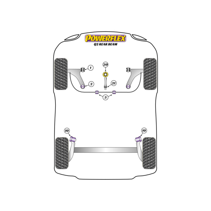 Silentblocs Powerflex Audi Q2 2WD simple bras (2017-) - BUN-PF-00082 - BUN-PF-00082