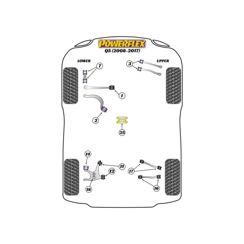 Boccole Powerflex Audi Q5 (2008-2017) - BUN-PF-00086 - BUN-PF-00086