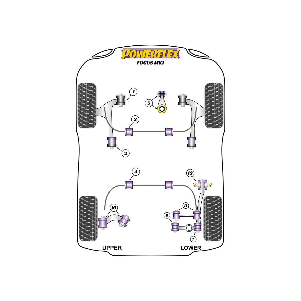 Boccole Powerflex Ford Focus Mk1 - BUN-PF-00388 - BUN-PF-00388