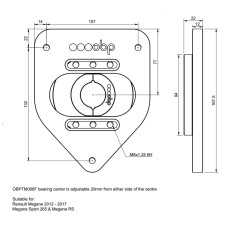 Supporti Superiori Anteriori Regolabili OBP in Alluminio per Renault Megane RS 2/3/4 - Coppia