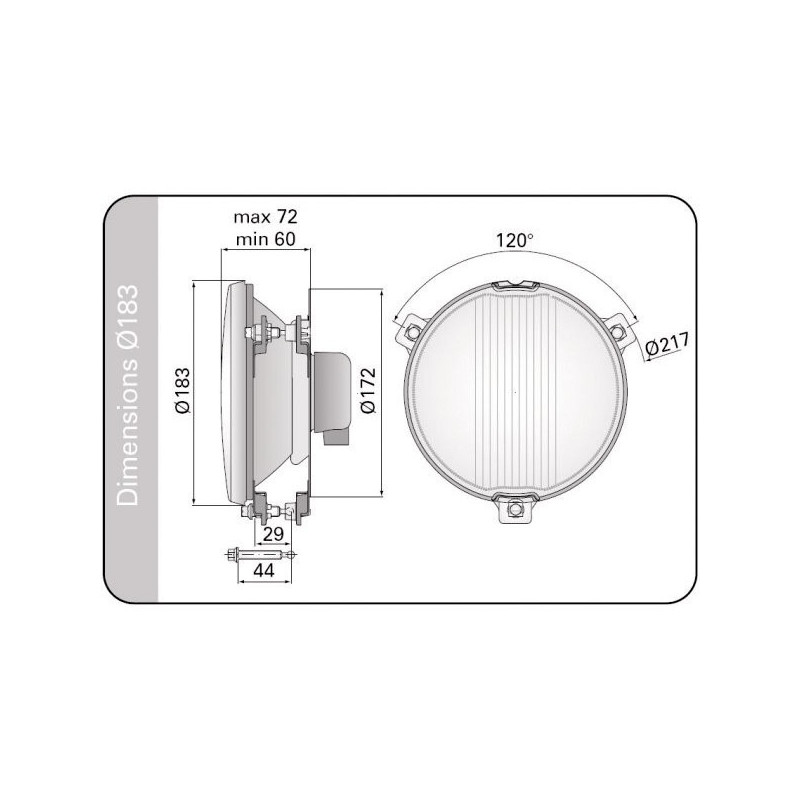 Sistem optic cu rotulă sferică de mare rază de acțiune GT2i Race & Safety 183 mm - LU-622743B - 3661768291443