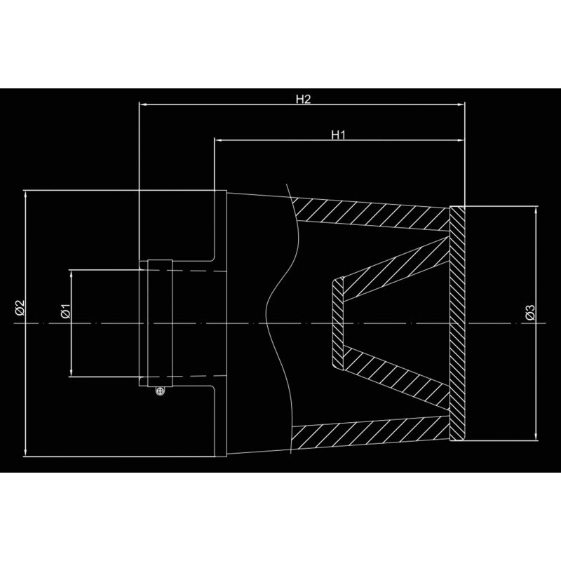 Filtru conic BMC Twin Air, diametru 1: 70 mm, 115-84/22, unghi H2: 195 mm - BMC-TW70-150P - TW70-150P