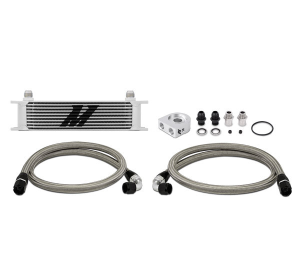 Set radiator de ulei universal MISHIMOTO cu 10 rânduri - MIM-OC-U.SI - MMOC-U