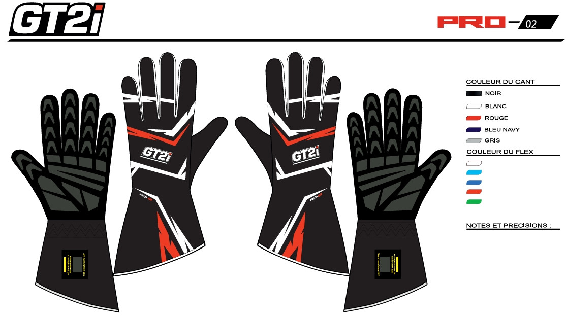Gants GT2i Pro 03 Personnalisés - GT-GANTS4-PERSO.XXL