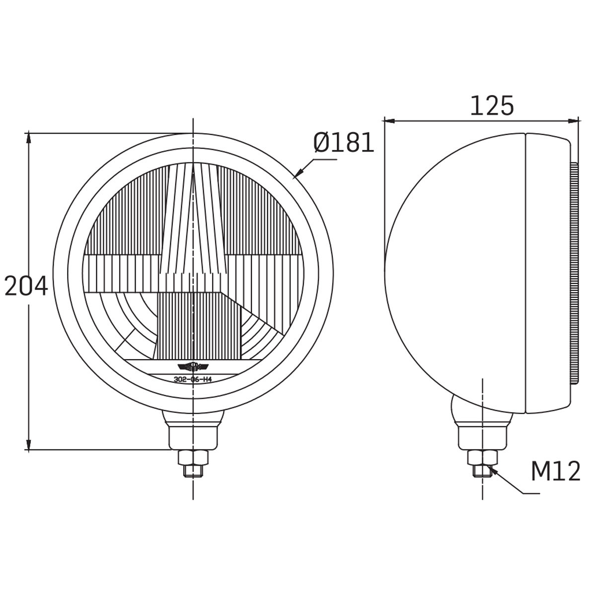 Braț lung SIM 3206 din oțel inoxidabil cromat H4 Ø181 mm - SIM-3206 - 1.3206.0000000 - 3666618797700