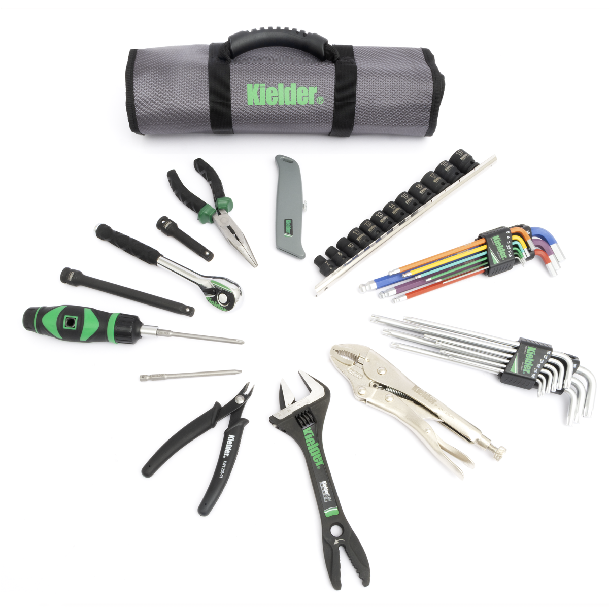 Complete Kielder-set met handgereedschap voor monteurs (40-delig, 3/8") - KWT-250-01 - KWT-250-01 - 5060441194916