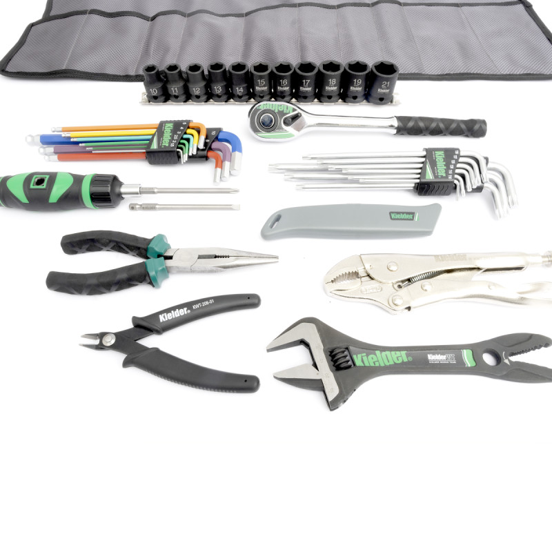 Set complet di attrezzi Kielder per mecanici (38 pezzi 1/2") - KWT-250-02 - KWT-250-02 - 5060441197801