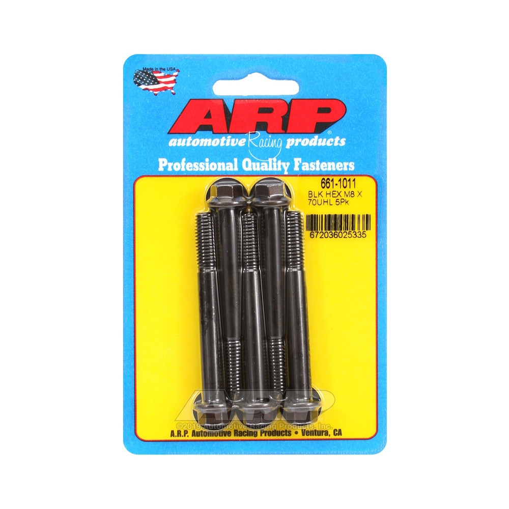Bullone universale ARP M8 x 1,25 - Esagono ossidato nero x5 - ARP-661-1011 - 661-1011 - 3666618195735