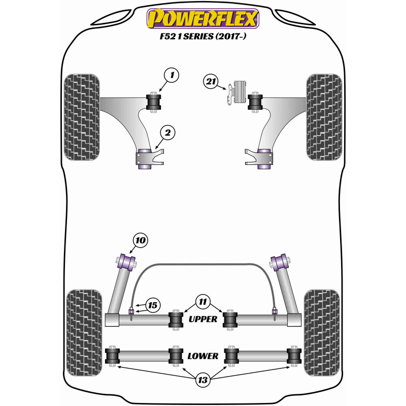 Silentblocuri Powerflex pentru BMW Seria 1 F52 Sedan (2017 -) - BUN-PF-00141 - BUN-PF-00141