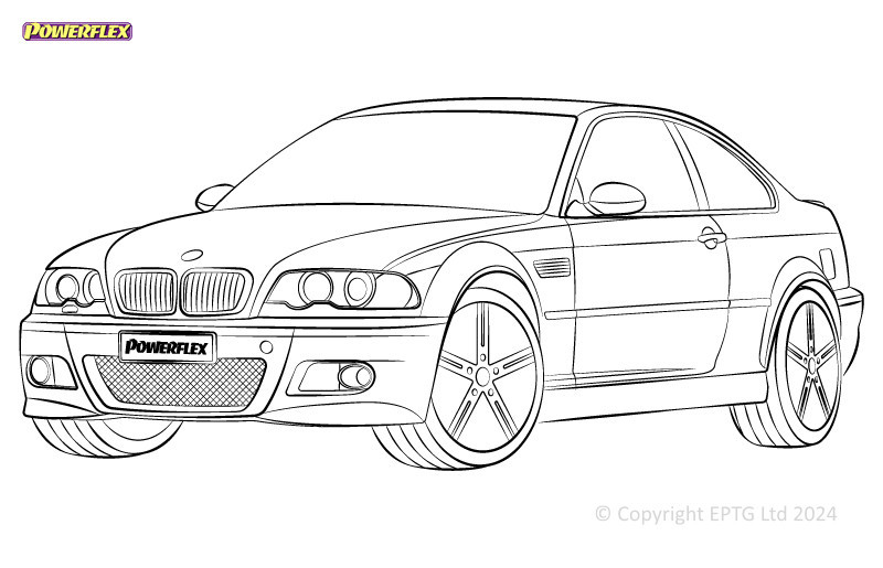 Silentblocuri Powerflex pentru BMW Seria 3 E46 Coupé / Cabriolet / Sedan / Touring - BUN-PF-00155