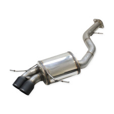 Achterdemper 2x80 X-Race Zwart Mat Inoxcar BMW E82 135i Coupé 3,0 BiTurbo 2007-2010 - IC-BME8201XR80BKM - BME82.01.XR80BLACKMATT - 3666618503721
