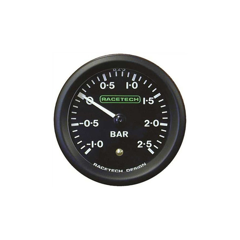 Racetech B2.5BL mechanische turbodrukmeter, 0 tot 2,5 bar, Ø 52 mm - RT-B2,5BL - B2.5BL - 3661768037881
