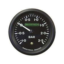 Racetech B2.5BL mechanische turbodrukmeter, 0 tot 2,5 bar, Ø 52 mm - RT-B2,5BL - B2.5BL - 3661768037881
