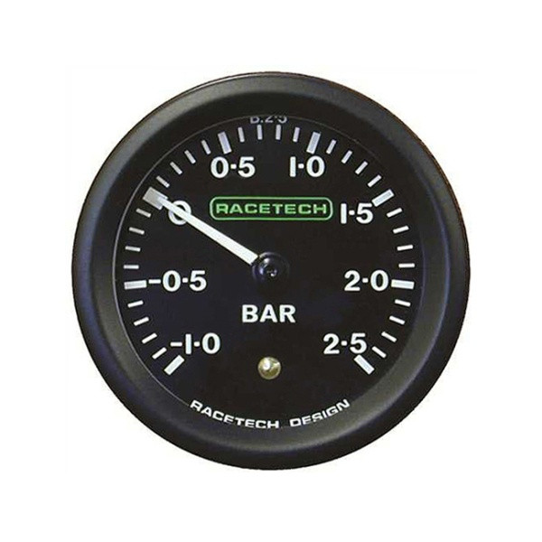 Racetech B2.5BL mechanische turbodrukmeter, 0 tot 2,5 bar, Ø 52 mm - RT-B2,5BL - B2.5BL - 3661768037881
