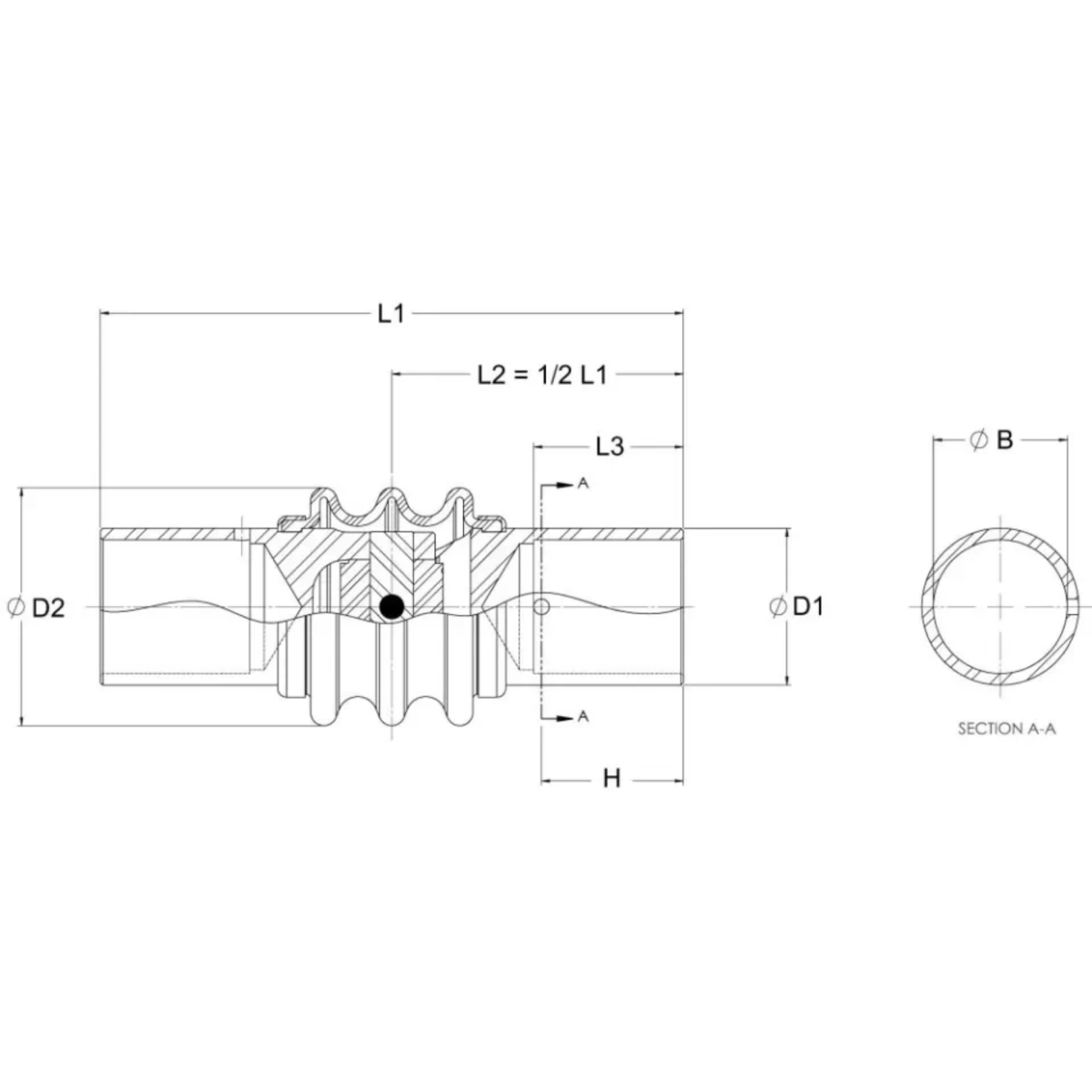Racetech Mil-Spec gimbal universal joint RTUJB12 5/8" x 5/8" - AS-RTUJ-B12 - RTUJ B12 - 3661768037539