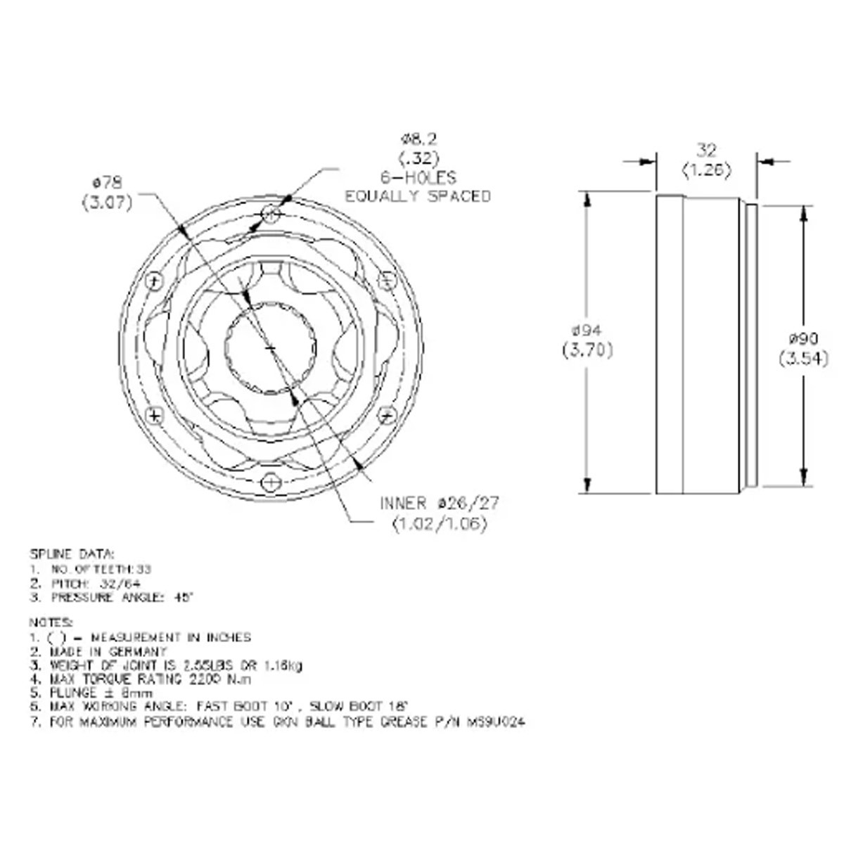 Guarnizione lobro GKN Motorsport Ø94 mm Taglia 10 - MS3J001 - AS-MS3J001 - MS3J001 - 3661768617489